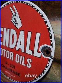 Vintage 1942 Kendall Porcelain Sign Chainlube Advertising Automobile Motor Oil