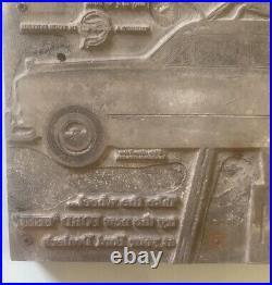 Vintage 1949 FORD Fashion Car Of The Year Advertising PRINTING PLATE BLOCK RARE