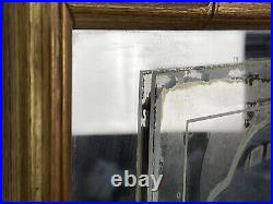 Vintage 1949 Ford Car of the year advertising mirror faux bamboo frame 17.5 x 42