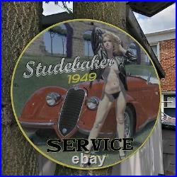 Vintage 1949 Studebaker Automobile Manufacturer Service Porcelain Gas-Oil Sign