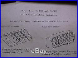 Vintage 1950 FORD TUDOR & COUPE Seat Covers FoMoCo Genuine Accessory HOT ROD W@W