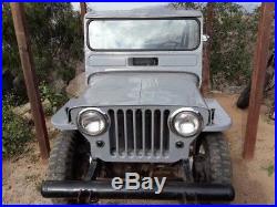 Vintage 1950 Willys Jeep CJ3A Grey T90 3spd Trans Clean Title Military Tires