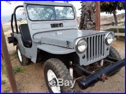 Vintage 1950 Willys Jeep CJ3A Grey T90 3spd Trans Clean Title Military Tires