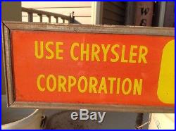 Vintage 1950's Mopar Chrysler Dealership Lighted Parts Sign-Very Rare