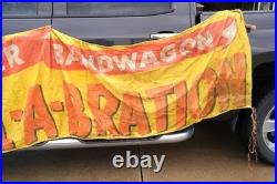 Vintage 1950s Ford Car Truck Dealer Parade Circus Banner Sign Canvas Band Wagon