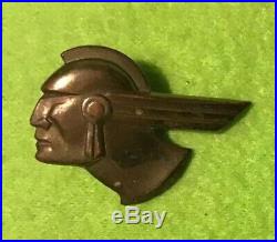 Vintage 1950s PONTIAC Indian Head Emblem Badge Button Brass