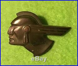 Vintage 1950s PONTIAC Indian Head Emblem Badge Button Brass