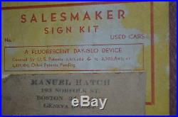 Vintage 1950s Used Car Dealership Salesman's Sign Kit Chevrolet, Hudson, Ford
