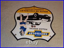 Vintage 1952 Chevrolet Woman? Chevy Bowtie Gasoline Oil Porcelain Metal Car Sign