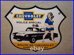 Vintage 1952 Chevrolet Woman? Chevy Bowtie Gasoline Oil Porcelain Metal Car Sign