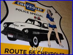 Vintage 1952 Chevrolet Woman? Chevy Bowtie Gasoline Oil Porcelain Metal Car Sign