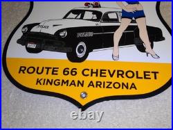 Vintage 1952 Chevrolet Woman? Chevy Bowtie Gasoline Oil Porcelain Metal Car Sign