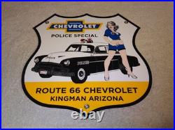 Vintage 1952 Chevrolet Woman? Chevy Bowtie Gasoline Oil Porcelain Metal Car Sign