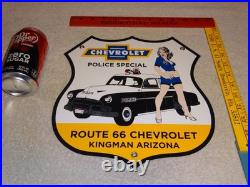 Vintage 1952 Chevrolet Woman? Chevy Bowtie Gasoline Oil Porcelain Metal Car Sign
