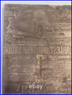 Vintage 1952 FORD Ablest Car Ever Built Advertising PRINTING PLATE BLOCK Rare