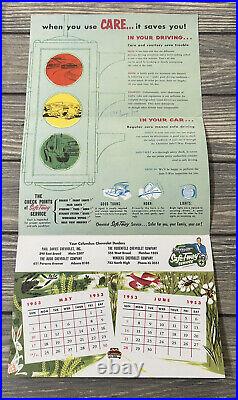 Vintage 1953 Columbus Chevrolet Safety Trained Collie Dog Promo Ad Flyer Mailer