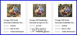 Vintage 1955 Studebaker Car & Truck Service 11 3/4 Porcelain Metal Gas Oil Sign