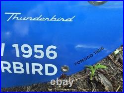 Vintage 1956 Thunderbird Porcelain Dealership Metal Sign 16.5 X 11