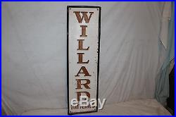 Vintage 1957 Willard Car Truck Batteries Gas Station Oil 40 Embossed Metal Sign