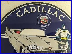 Vintage 1958 Cadillac Car Service Division Dealer Porcelain Metal Sign