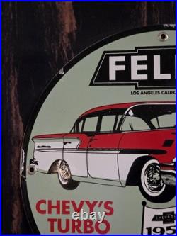 Vintage 1958 Felix Dealership Car Dealer Metal Porcelain Advertising Sign 12