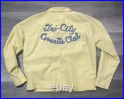 Vintage 1960-70s Chevrolet Corvette Club Member Jacket Chain Stitch Embroidered