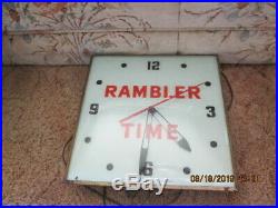 Vintage 1960 AMC RAMBLER TIME auto dealer Pam showroom clock
