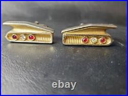 Vintage 1960 CHEVY IMPALA Rear Tail Light Yellow Gold tone Cufflinks