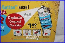 Vintage 1960's Dupli-Color Car Spray Paint Paints Gas Oil 2 Sided 24 Metal Sign