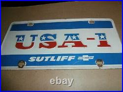 Vintage 1960's Steel License Plate USA-1 SUTLIFF Chevy Chevrolet Harrisburg PA