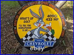 Vintage 1963 Impala Dealer Car Porcelain Metal Advertising Sign 12