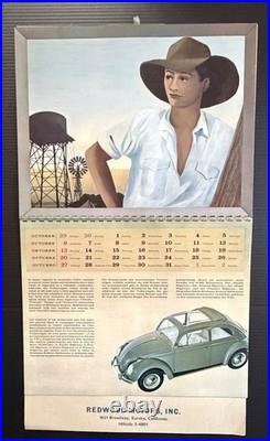 Vintage 1963 Volkswagen Factory Calendar Mac Zimmerman Redwood Motors Eureka, CA