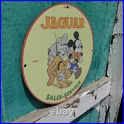 Vintage 1967 Jaguar Automobile Company Sales-Service Porcelain Gas & Oil Sign
