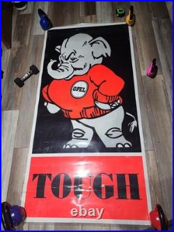 Vintage 1969 Elephant OPEL TOUGH Car Dealership Banner Super Rare GM