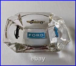 Vintage 1969 Ford promotional glass Dealership Ashtray