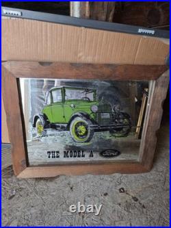 Vintage 1970s Model A FORD Mirror Sign