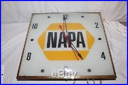 Vintage 1972 Napa Car Parts Store Gas Oil 15 Lighted Pam Clock SignWorks