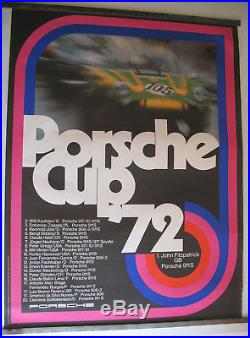 Vintage 1972 Porsche Cup Showroom Victory Poster Rare 911S