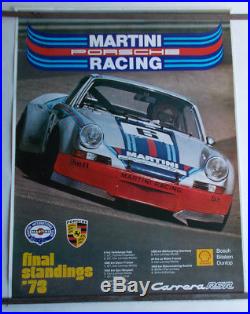 Vintage 1973 Martini Porsche Carrera Final Standings Showroom Victory Poster