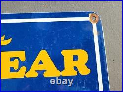 Vintage 1975 Goodyear Porcelain Sign Old Tire Automobil Parts Gas Oil Advertisin