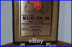 Vintage 1976 Auto Haus VW Bug iN 16 2nd place Trophy