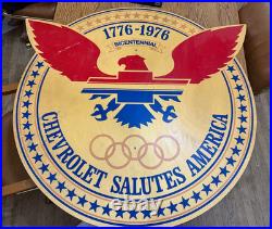 Vintage 1976 General Motors Bicentennial Chevrolet Dealership Showroom Sign