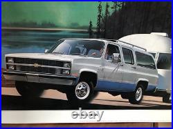 Vintage 1984 Chevrolet Dealership Cardboard Sign Dealer Display GM Chevy Truck