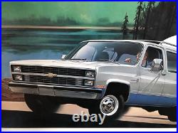 Vintage 1984 Chevrolet Dealership Cardboard Sign Dealer Display GM Chevy Truck