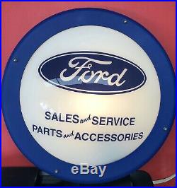 Vintage 1990s Ford Sales & Service Light-Up Sign