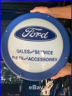 Vintage 1990s Ford Sales & Service Light-Up Sign