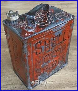 Vintage 2 Gallon Petrol Can Shell Motor Spirit 1949 Made By FF&S Ltd