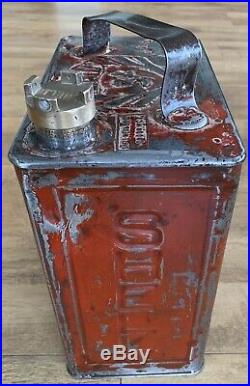 Vintage 2 Gallon Petrol Can Shell Motor Spirit 1949 Made By FF&S Ltd