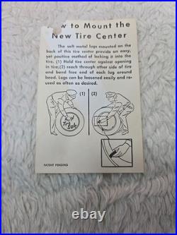 Vintage 50's Metal Tire Insert Store Sale Sign Advertising Gas Mechanic Auto NOS