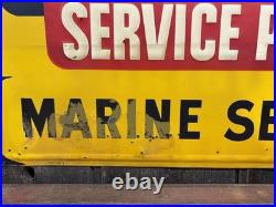 Vintage 50s AUTO-LITE Service Parts MARINE SERVICE Ford Embossed Sign WOW